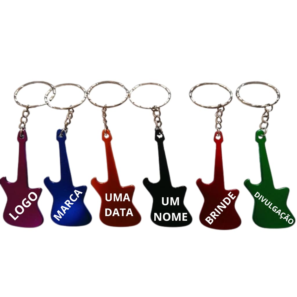 30 Chaveiros tipo Guitarra Personalizados Gravado a Laser