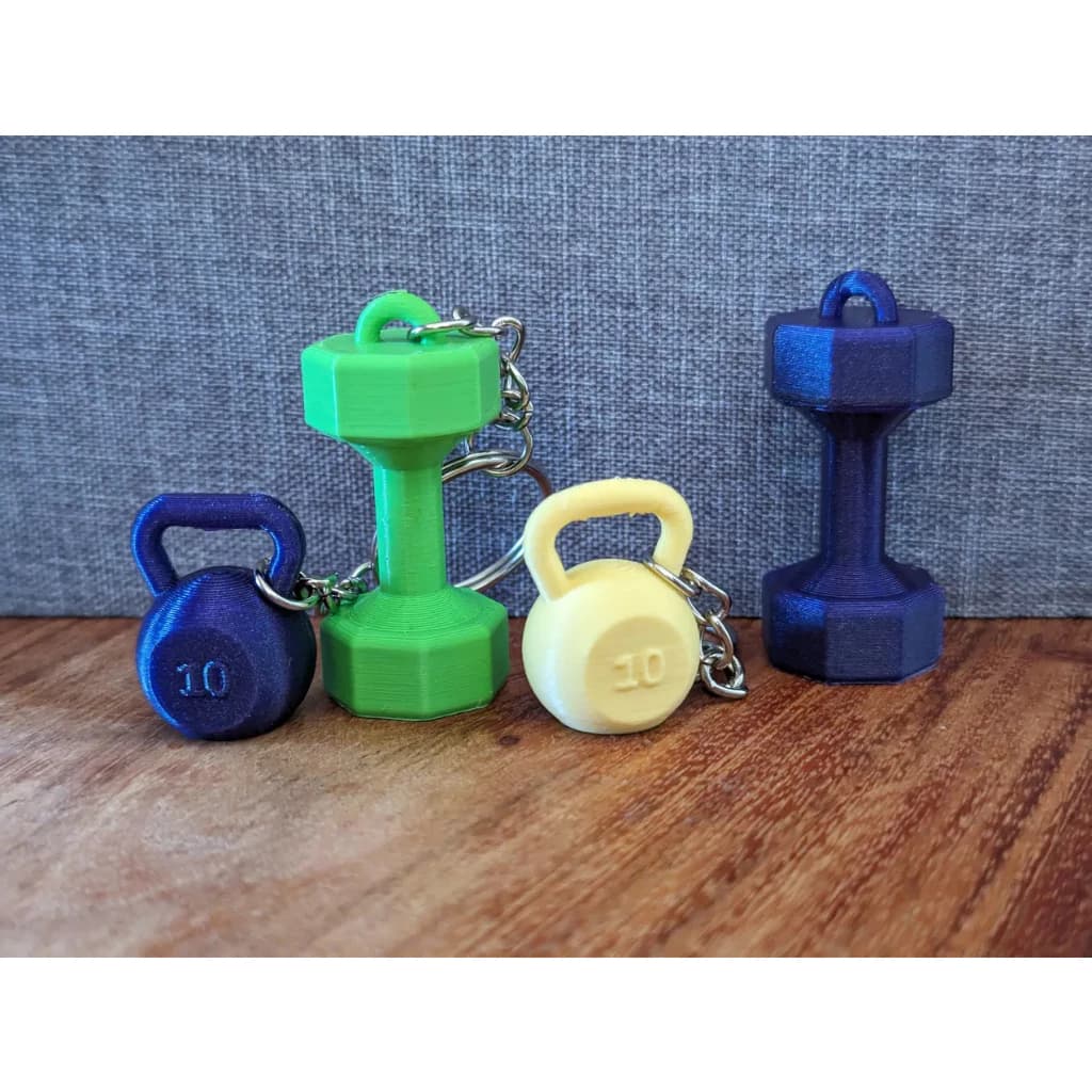 Kit Chaveiros 8 halteres e 7 kettlebells