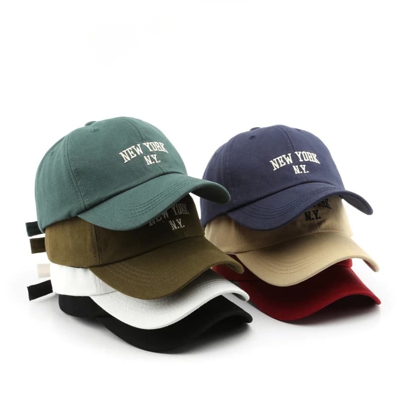 Bone New York NY Retro Basebol Aba Curva Masculino e Feminino Regulagem Fitão