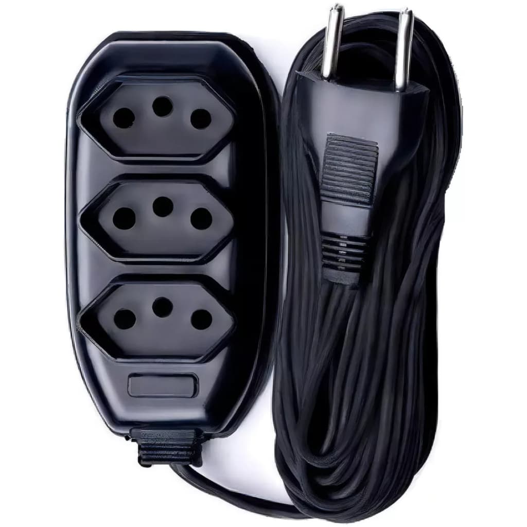 Kit 50 100 Extensão de Tomada Elétrica 2 3 5 10 Metros 3 Tomadas Bivolt Atacado [Envio HOJE]
