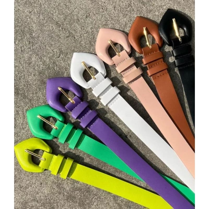 Cintos femininos coloridos, sintético PU / Cores tendência verão 2025