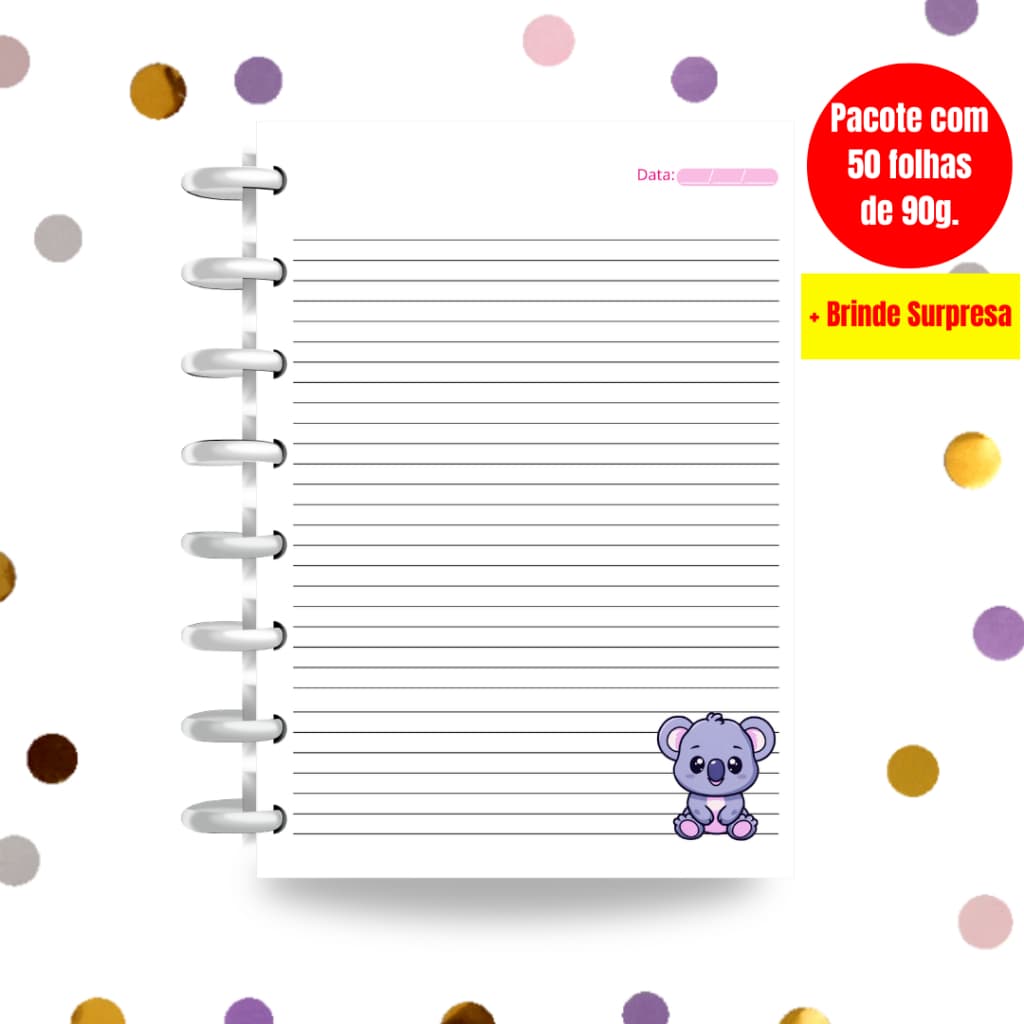Refil para Caderno de Discos 90g Folhas Personalizadas I Refil Caderno de Disco | Coalinha