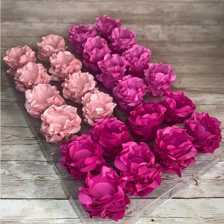 120 forminhas para doces finos COMBINAÇÕES cores ROSA CANDY + ROSA CHICLETE + PINK modelo flor  luxo
