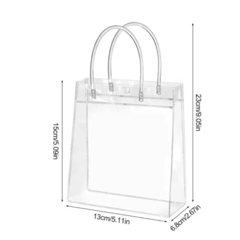 Kit 5/10/15 sacolas Transparente PVC 15x13x6