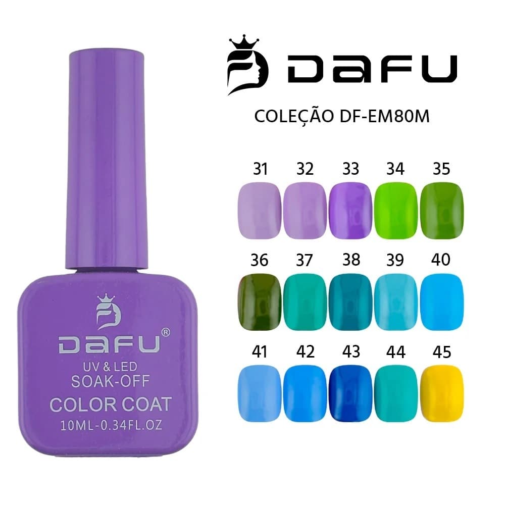 Esmalte em Gel DAFU – Coleção DF-EM80M com 31-45 Cores Duradouras (10 ml) – Acabamento Brilhante