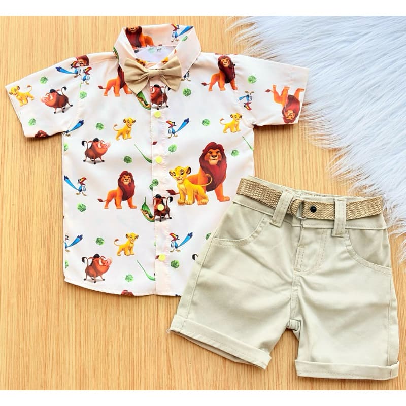 Conjunto rei leão social temático Infantil suspensório gravata borboleta cinto aniversário mesversario