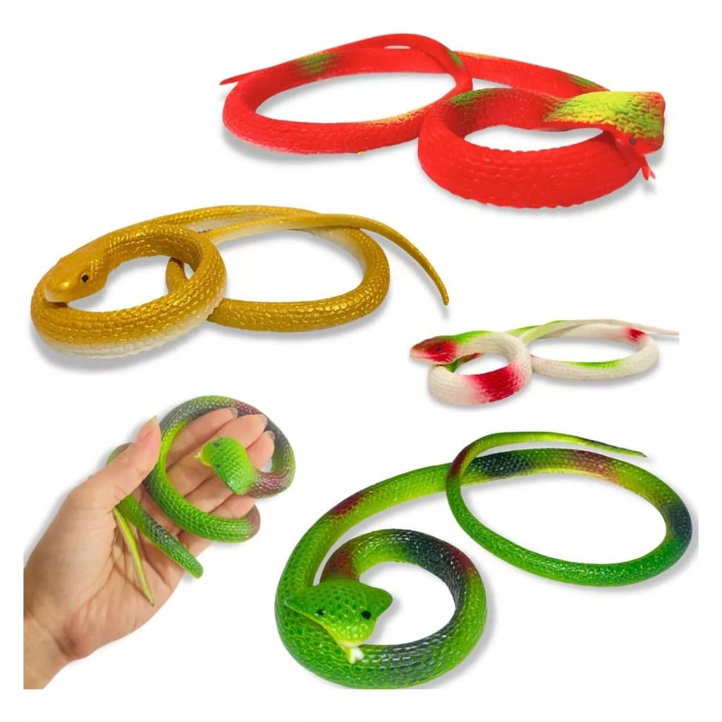 Kit 2 Cobras Falsas De Brinquedo Realista Grande De Borracha