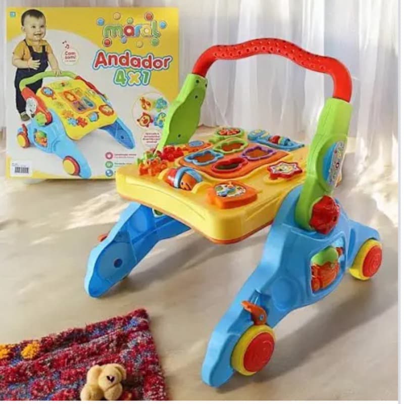 Andador E Mesa Didático 4 Em 1 Com Som