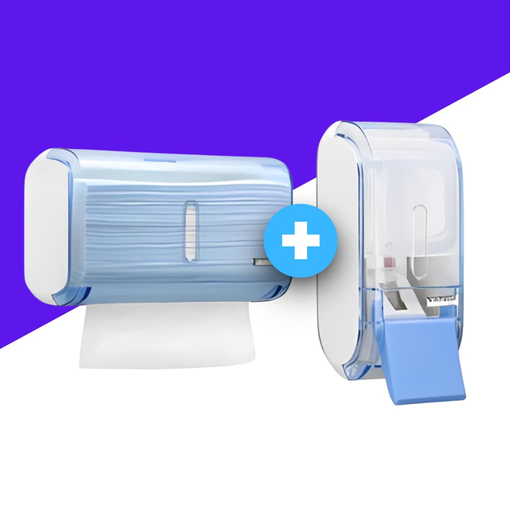 Porta Papel Toalha E Saboneteira Liquido Dispenser Azul