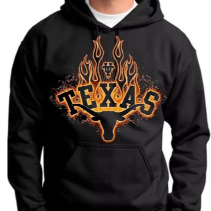 Moletom Canguru Bolsos e Capuz Estamoa Texas Cowboy Algodão Forrado Inverno