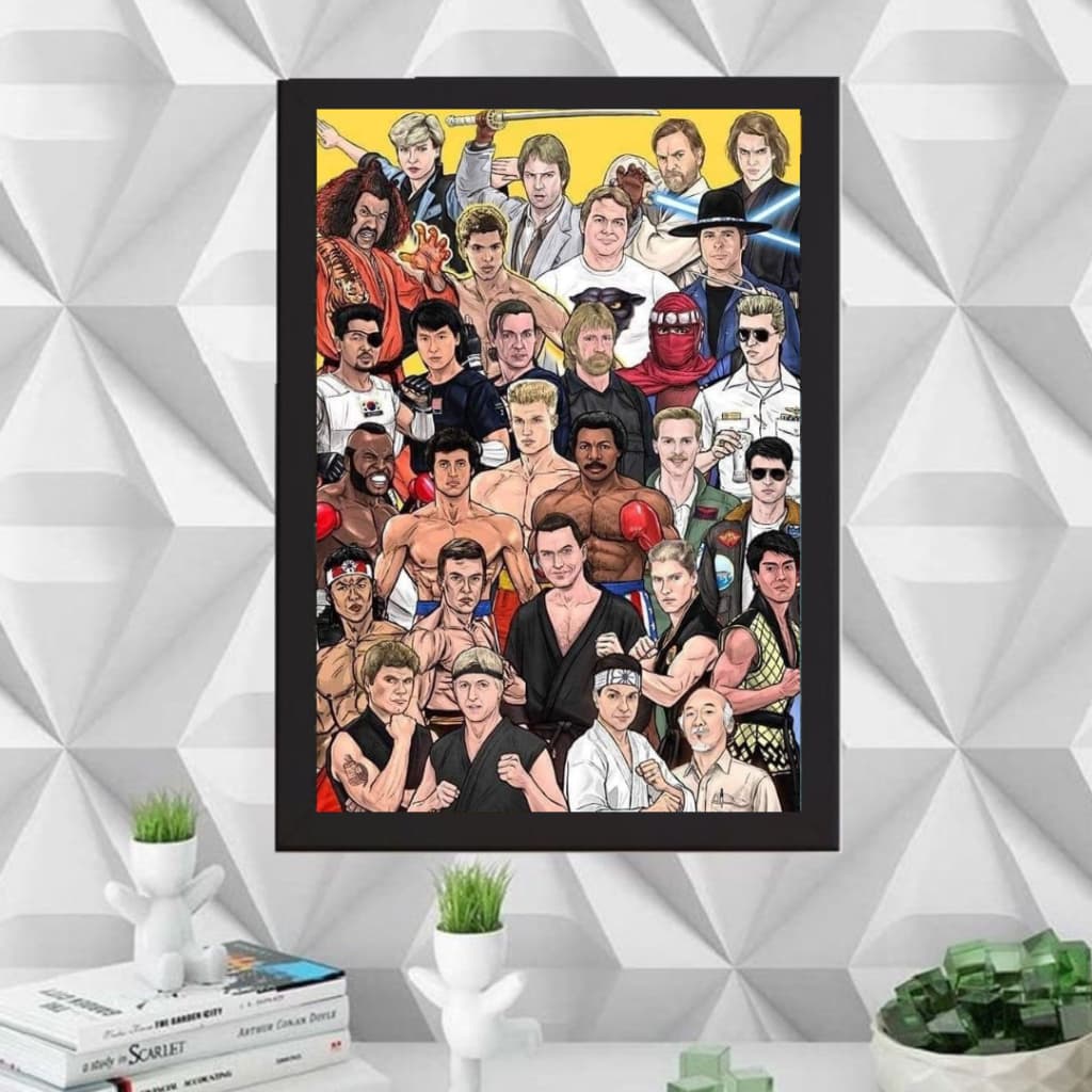 QUADRO POSTER CARTOON A4 HERÓIS ANOS 80 E 90