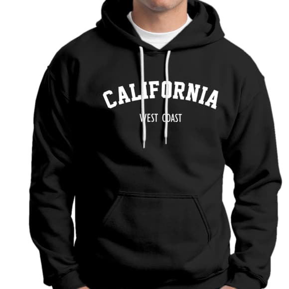 Moletom Canguru Inverno California West Coast Moda Gringa Masculino Flanelado Algodão Bolsos