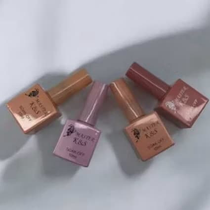 Kit Com 4  de Esmaltes em Gel Profissional K&S QUADRADO - Fundo Realista (10ml cada)