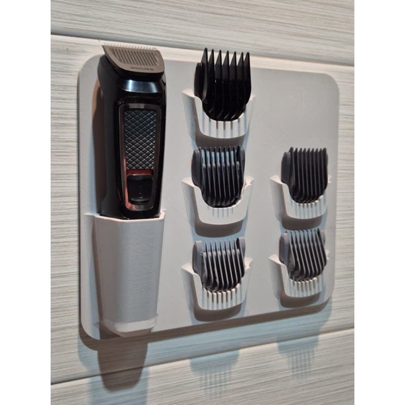 Suporte de Parede para Maquininha Philips e Pentes – Sem Furos, Prático e Organizador