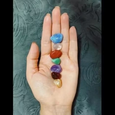 Pedras dos 7 Chakras cristais de bolso, cristais naturais kit 7 Chakras Cura Reiki Equilibra Corpo