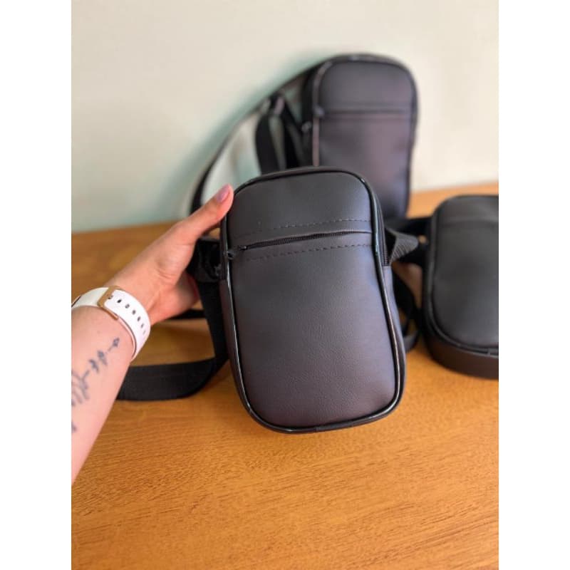 Bolsa bag couro sintético - 2 bolsos- shoulder bag bolsa alça com regulagem