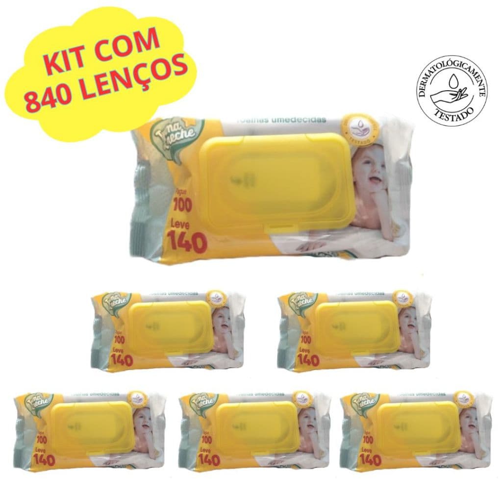 Kit C/6 Pacotes - Toalhas/Lenços Umedecidos Turma Da Creche 840 Toalhas