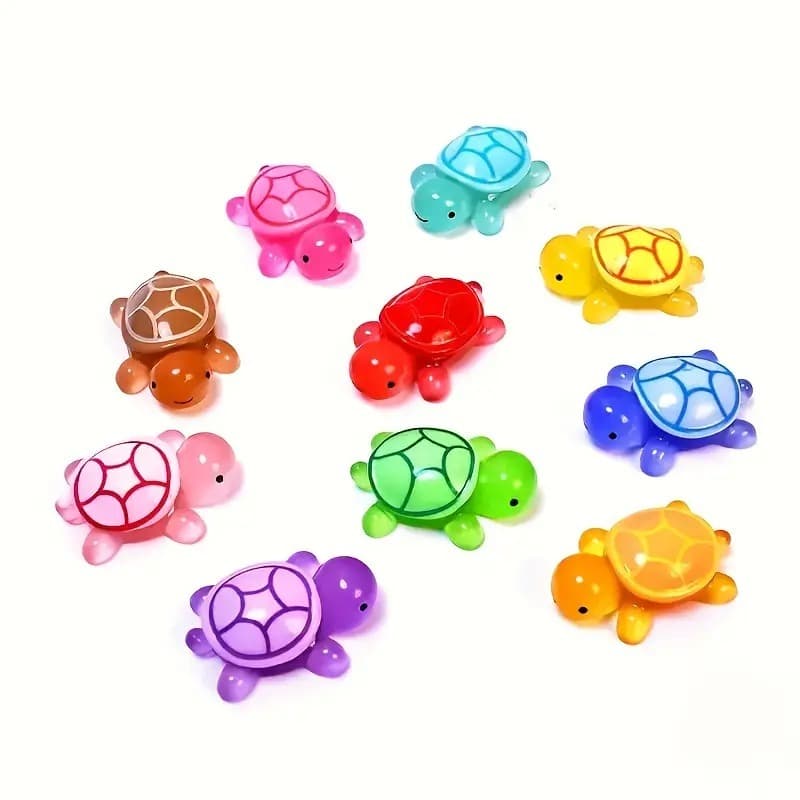 Kit 25 Mini Tartarugas Ornamentais Luminosas Brilhante