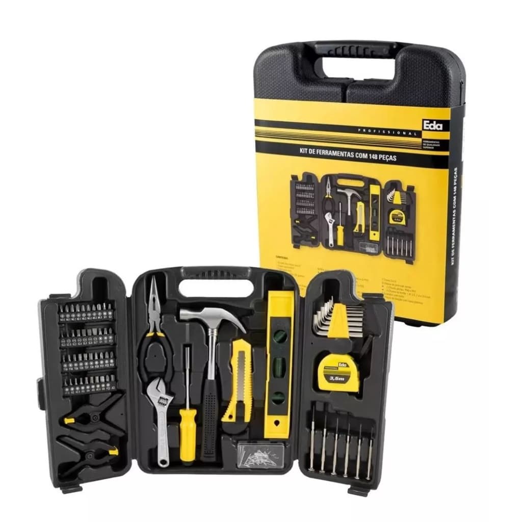 Maleta de Ferramentas EDA 0DF – Kit Completo com 148 Peças