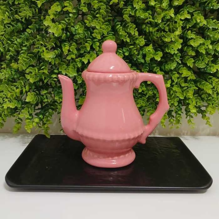 Bule de Cerâmica de bolinha Rose 700 ml Mesa Cozinha Café
