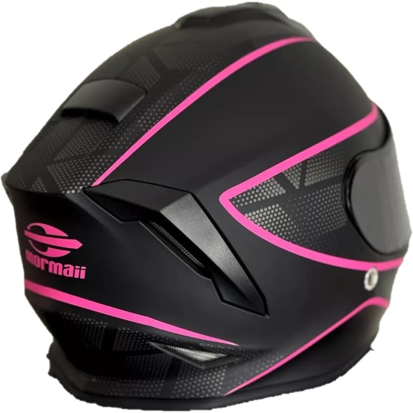 Capacete Moto Mormaii M1 Classic Preto Fosco Rosa