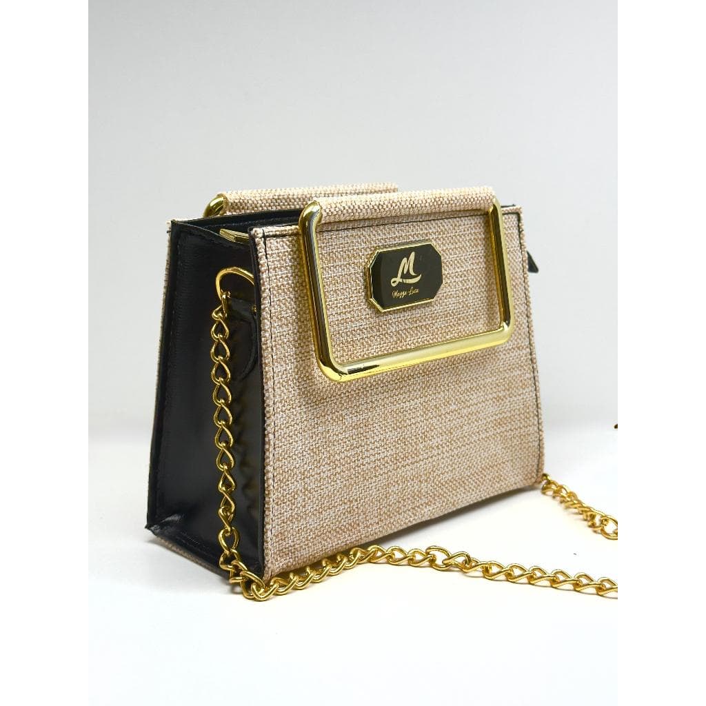 Bolsa Feminina Transversal Pequena Paris Tecido luxo casamento formatura balada alça corrente.