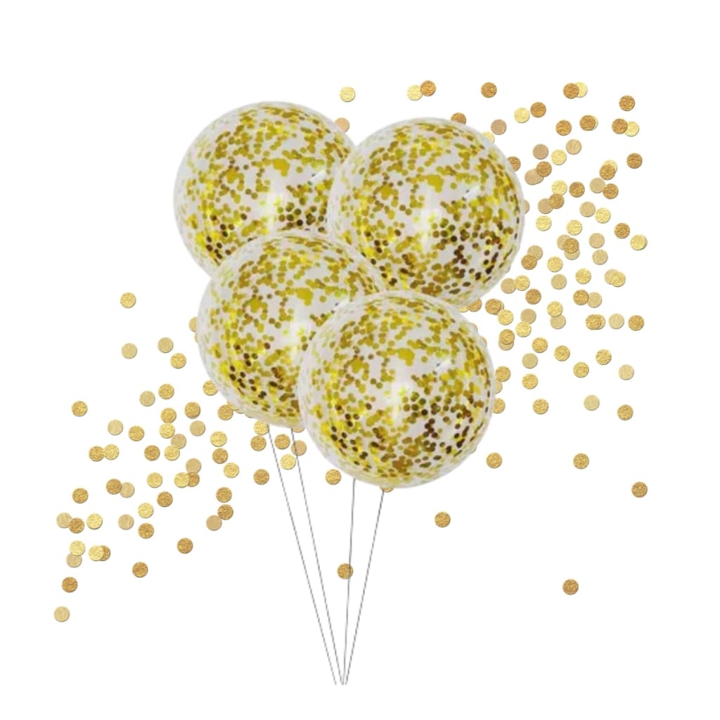 Balão Bubble Bobo 18 Polegadas + 10g Confetes dourado Decoração Festa Transparente com 10 unidades