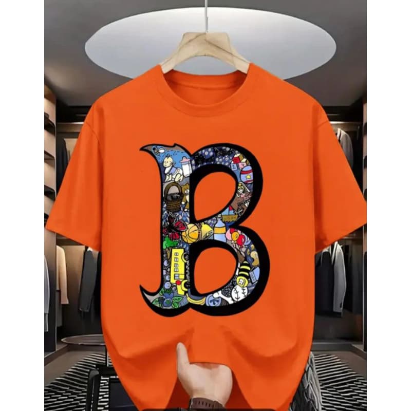 Camisa Camiseta Estampa "B" Lançamento Premium Alto Estilo Em Várias Cores 100% Algodão