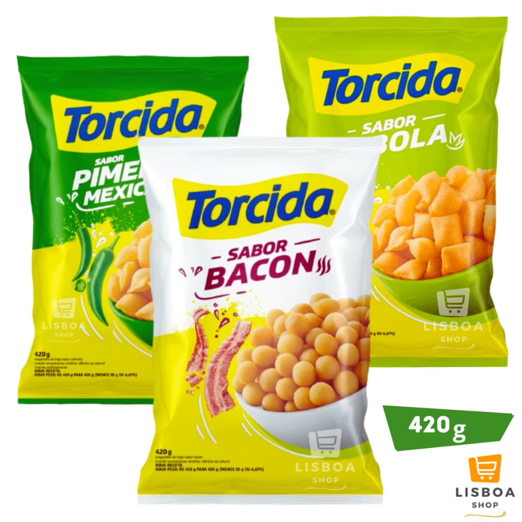 Torcida Salgadinho Pacote 420g Bacon Cebola Pimenta Mexicana