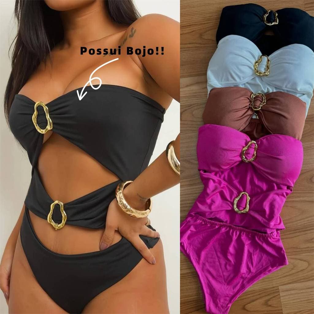 Body Tomara Que Caia fivela / Maiô body feminino Noronha com detalhe orgânico premium