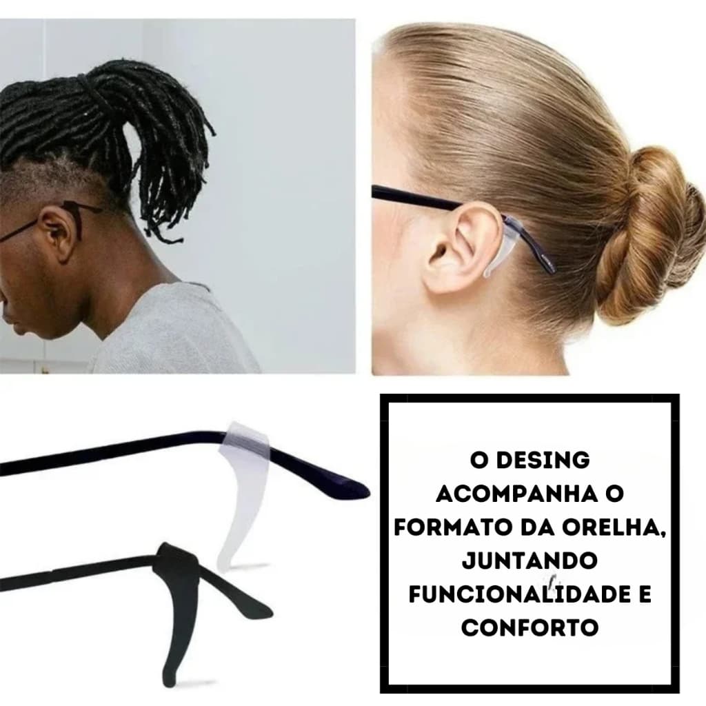 Suporte Trava Armação de Óculos Antiderrapante em Silicone