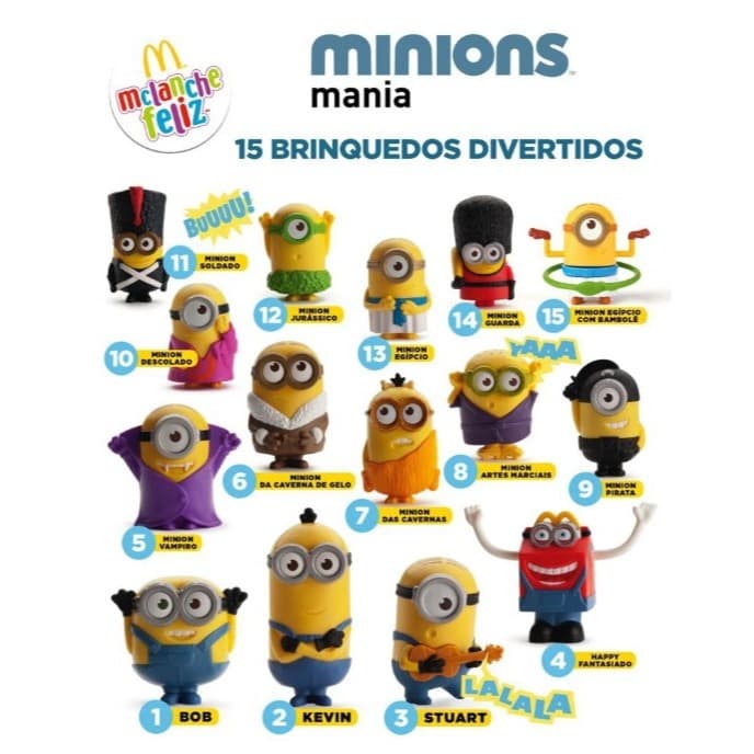 Bonecos Minions 2015 McDonald's Coleção Minions Mc Lanche Feliz - 14 Personagens Lacrados (Unidade)