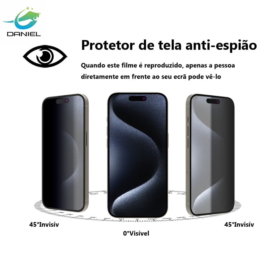 Daniel Película de Vidro 3D Película de Privacidade Privada para iPhone para iOS 6 7 8 XS XR 11 12 13 14 15