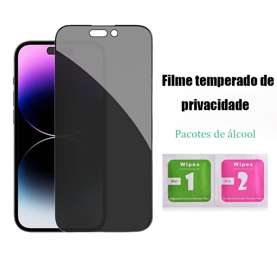 Novo Para iphone 13 14 15 Plus 14 15 16 ProMax Alta qualidade Filme temperado de privacidade anti-queda