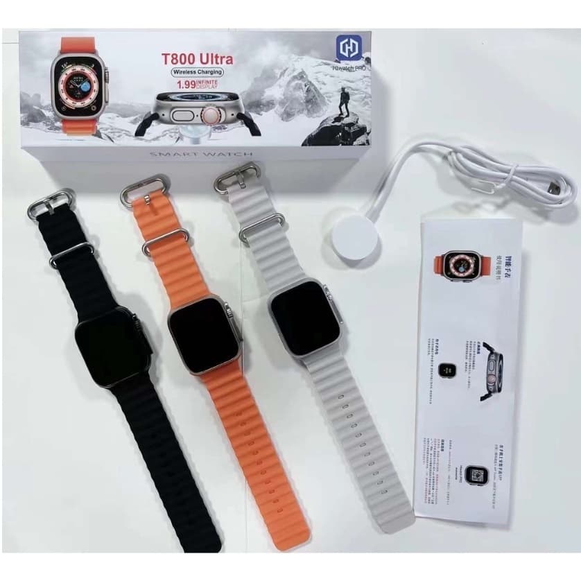 T800 Ultra Mais Recente Smartwatch Relógio Inteligente Série IWO 8 1.99 Polegadas Sem Fio