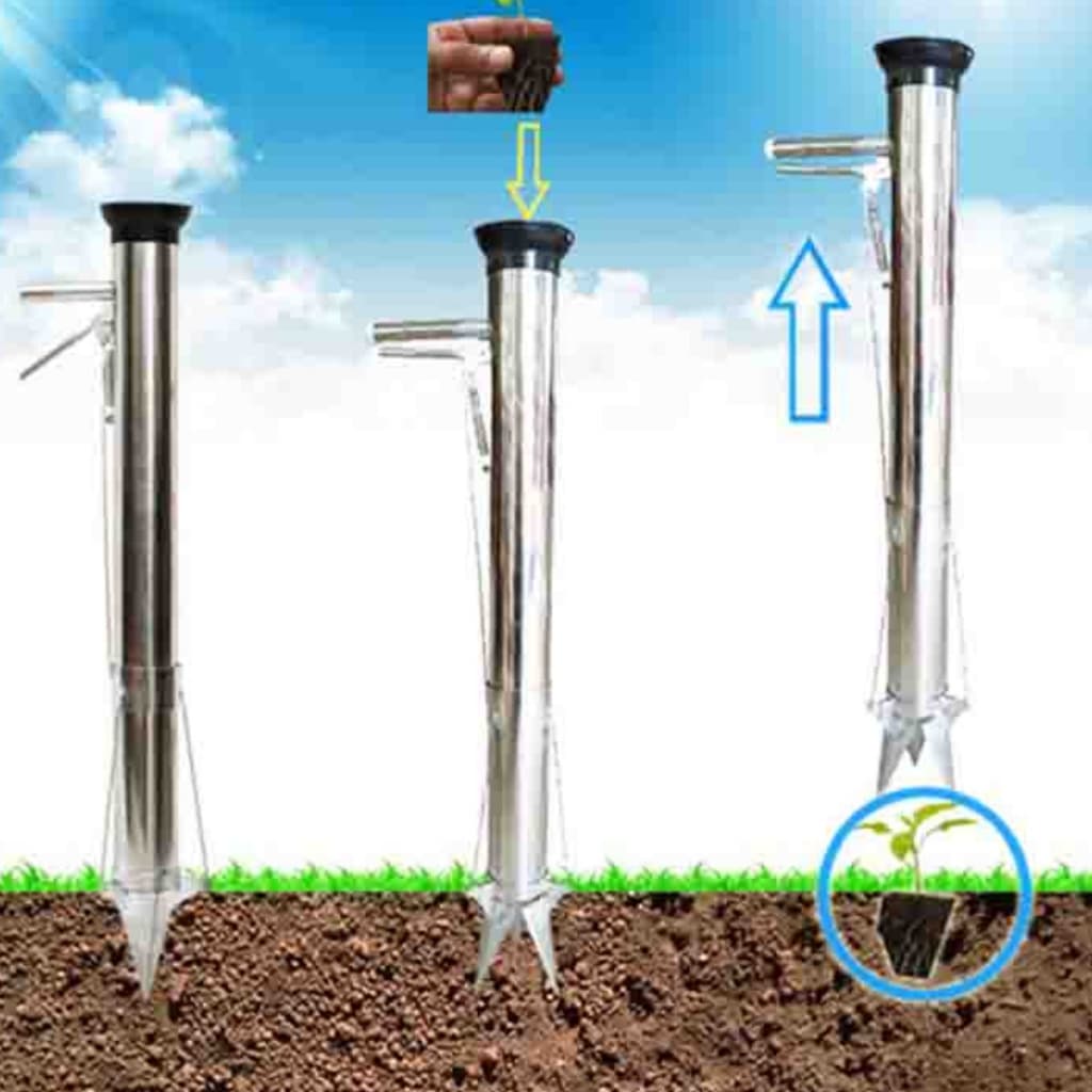 Plantadeira Para Mudas E Hortaliças Em Aço Inox Abertura Tripartida Resistênte