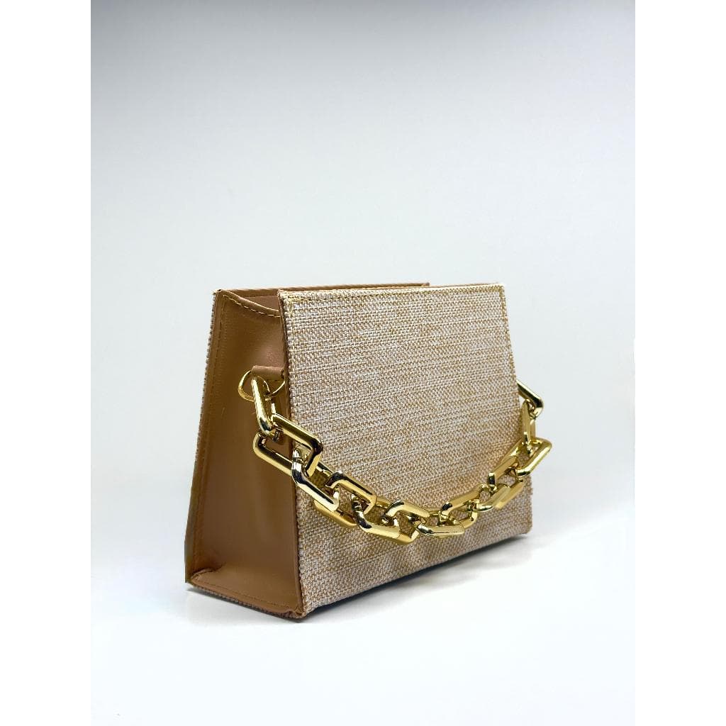 Bolsa Feminina Transversal Vancouver Tecido Liza casamento formatura balada corrente Grossa