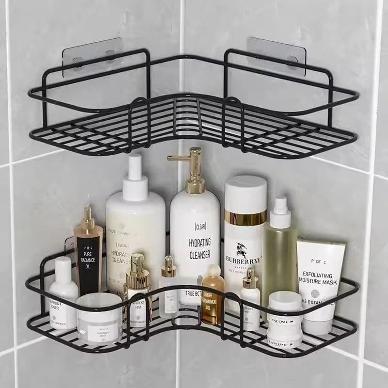 Prateleira Aramado para Banheiro em L para canto Porta Shampoo - Kit com 2 Peças
