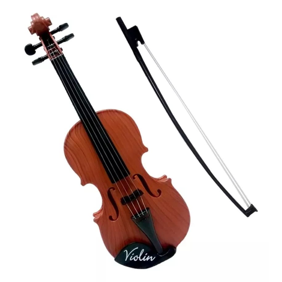 Violino Rabecão De Plástico Infantil Com Arco Colors 42cm Presente Musica Instrumento
