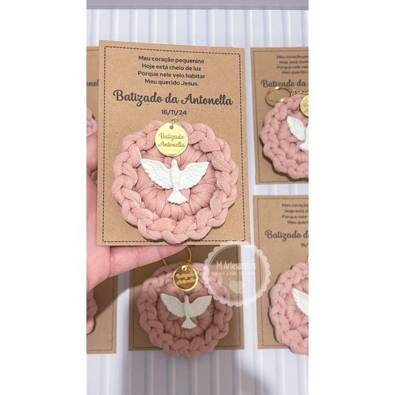 Chaveiro Batizado Lembrancinha Mini mandala Primeira Eucaristia Crisma Divino Espírito Santo
