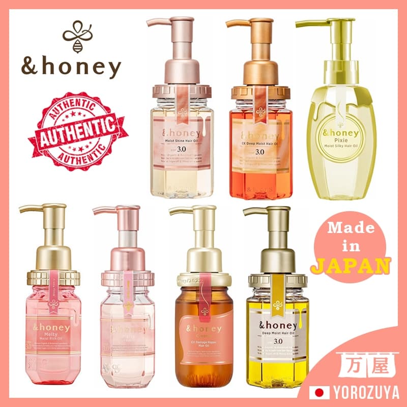 [Óleo para cabelo / Fabricado no JAPÃO] & Honey Organic Hair Oil para cabelo orgânico com mel 3.0 / [Direto do JAPÃO] & Mel Japan Japão
