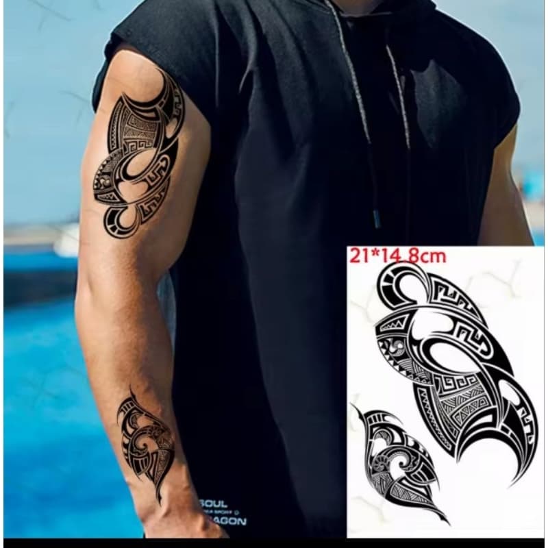 TATUAGEM TEMPORÁRIA A PROVA D'ÁGUA TRIBAL EM VINIL TATOO UNISSEX