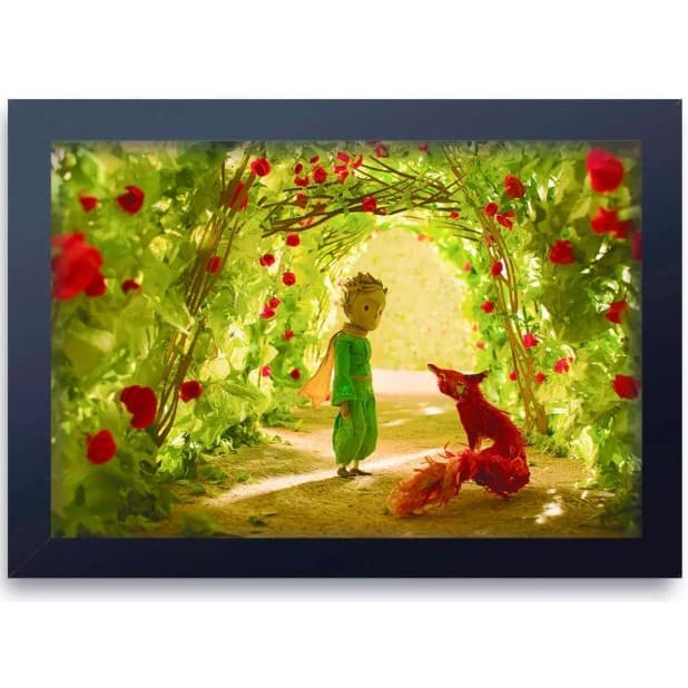 Quadro decorativo 1 peça Tema O pequeno Príncipe e a raposa túnel de rosas lindo em diversos tamanho