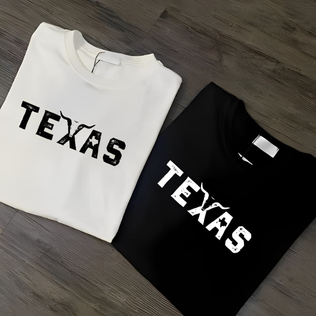 KIT 2 Camisetas Masculina Estampa Texas Country Lançamento 100% Algodão Unissex Feminina Camisa Blusa Premium