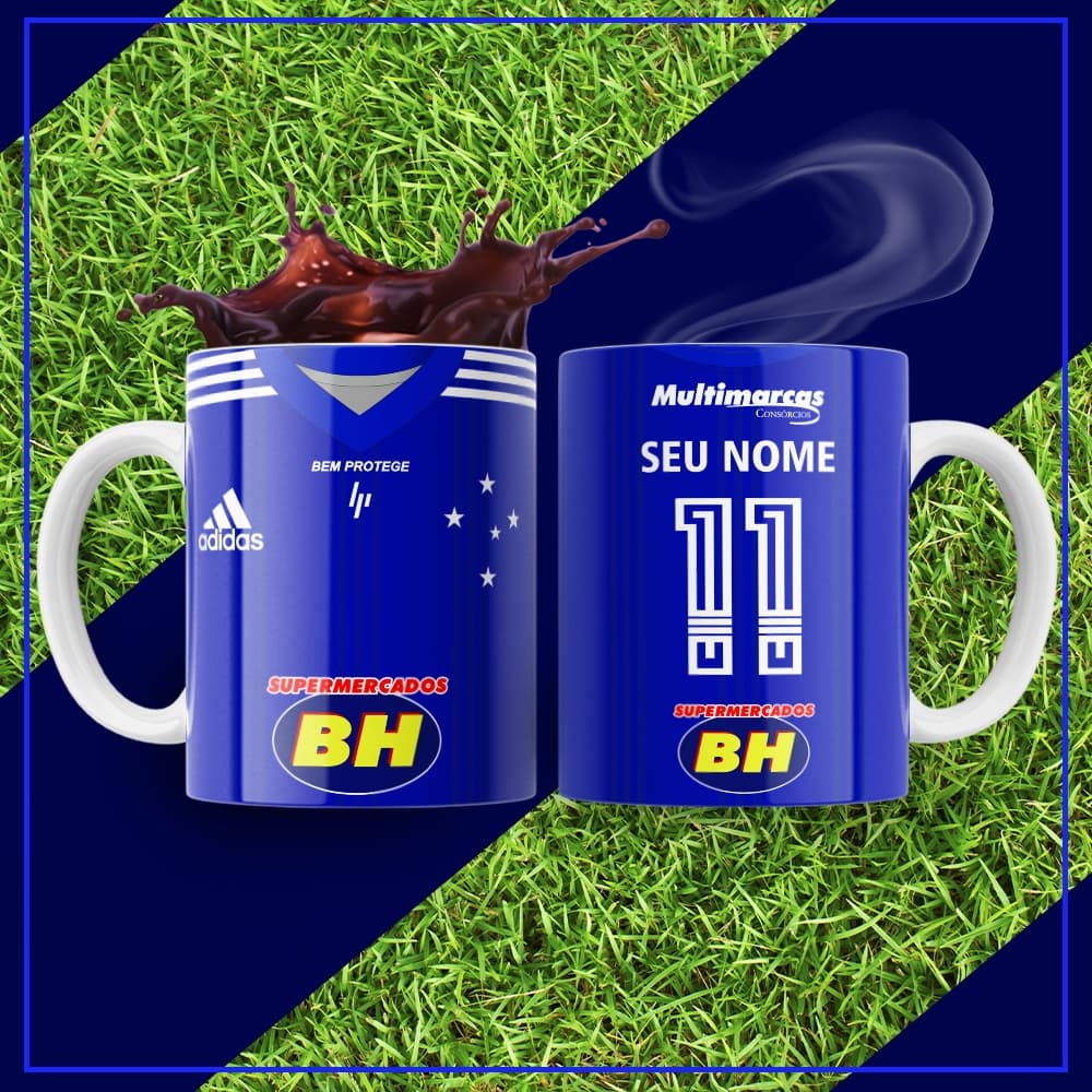 Caneca Time de Futebol Cruzeiro 325ml Personalizável
