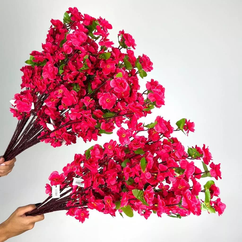 Kit 10 a 40 Hastes Flor de Cerejeira/Flor de Pessegueiro Artificial 65 cm Decoração Oriental - A-504