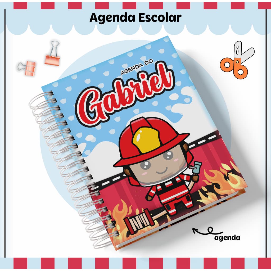 Caderno Escolar Personalizado Bombeiro