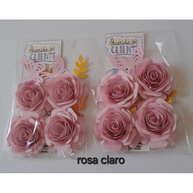 Flor de papel l Kit 8 ou 12 flores de papel para Topos de Bolos e Lembrancinhas l  cores variadas