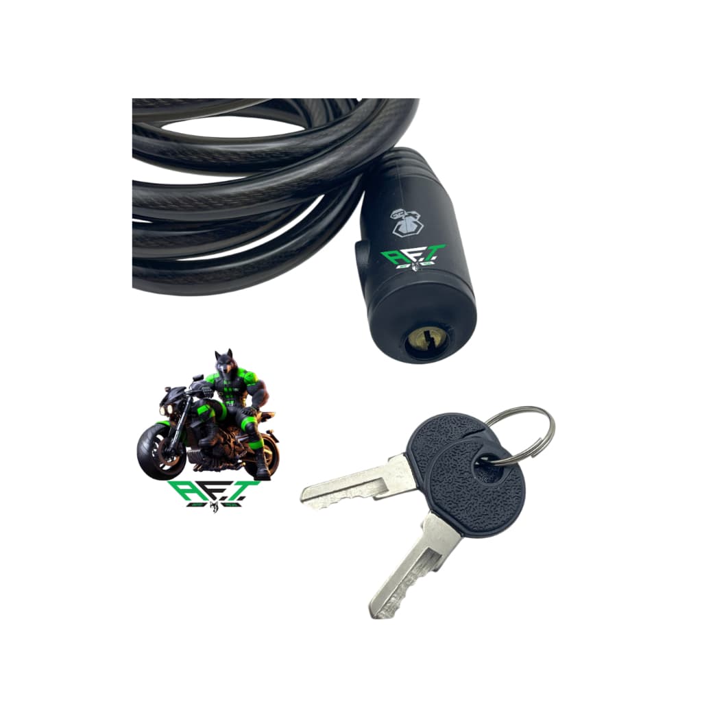rava Cabo De Aço Cadeado Segurança Bike Moto Com Chave Espiral Anti-Roubo 10 MM X 1500 MM