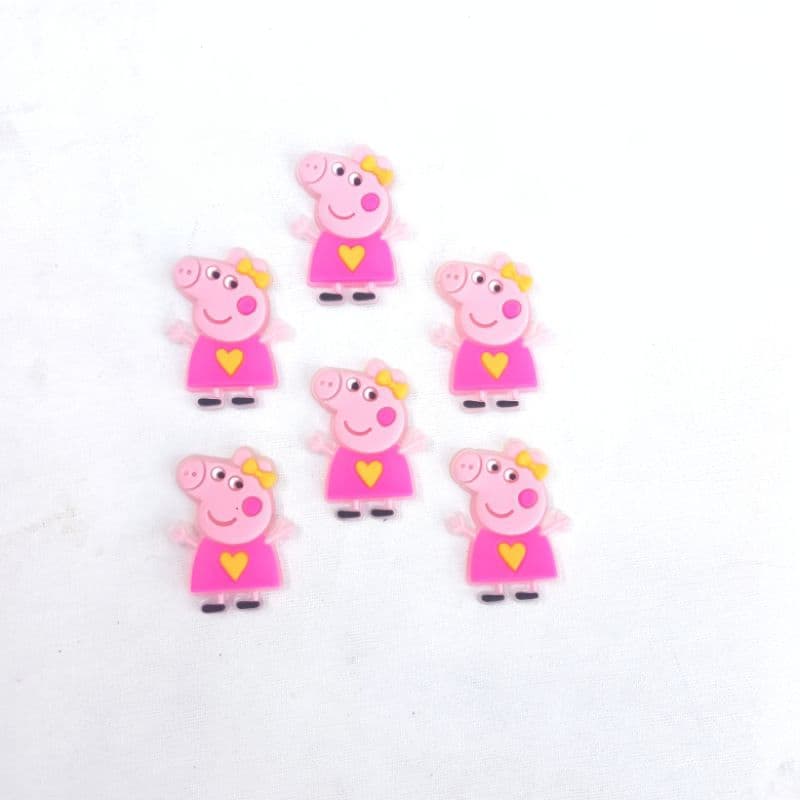 6uni aplique Emborrachado Infantil Peppa pig  Artesanato LaçosTiaras prendedores presilhas prendedor de crachá DIY #